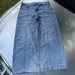 Gap High Rise Stide Blue wide leg jeans